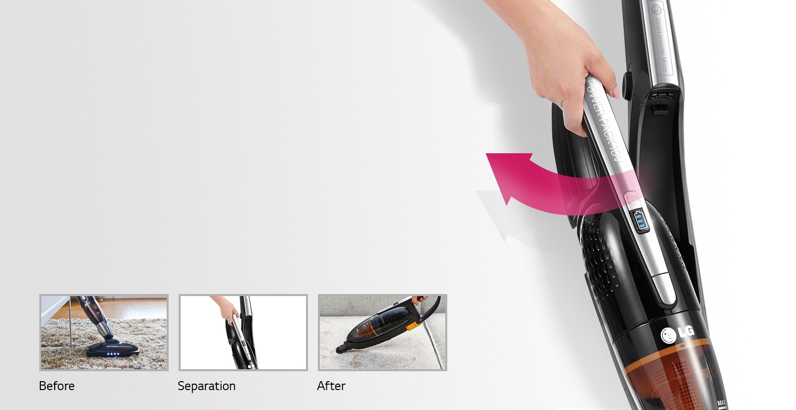 Aspirateur balai 2 en 1 avec aspirateur à main détachable1